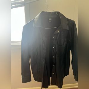 Pleather button down
